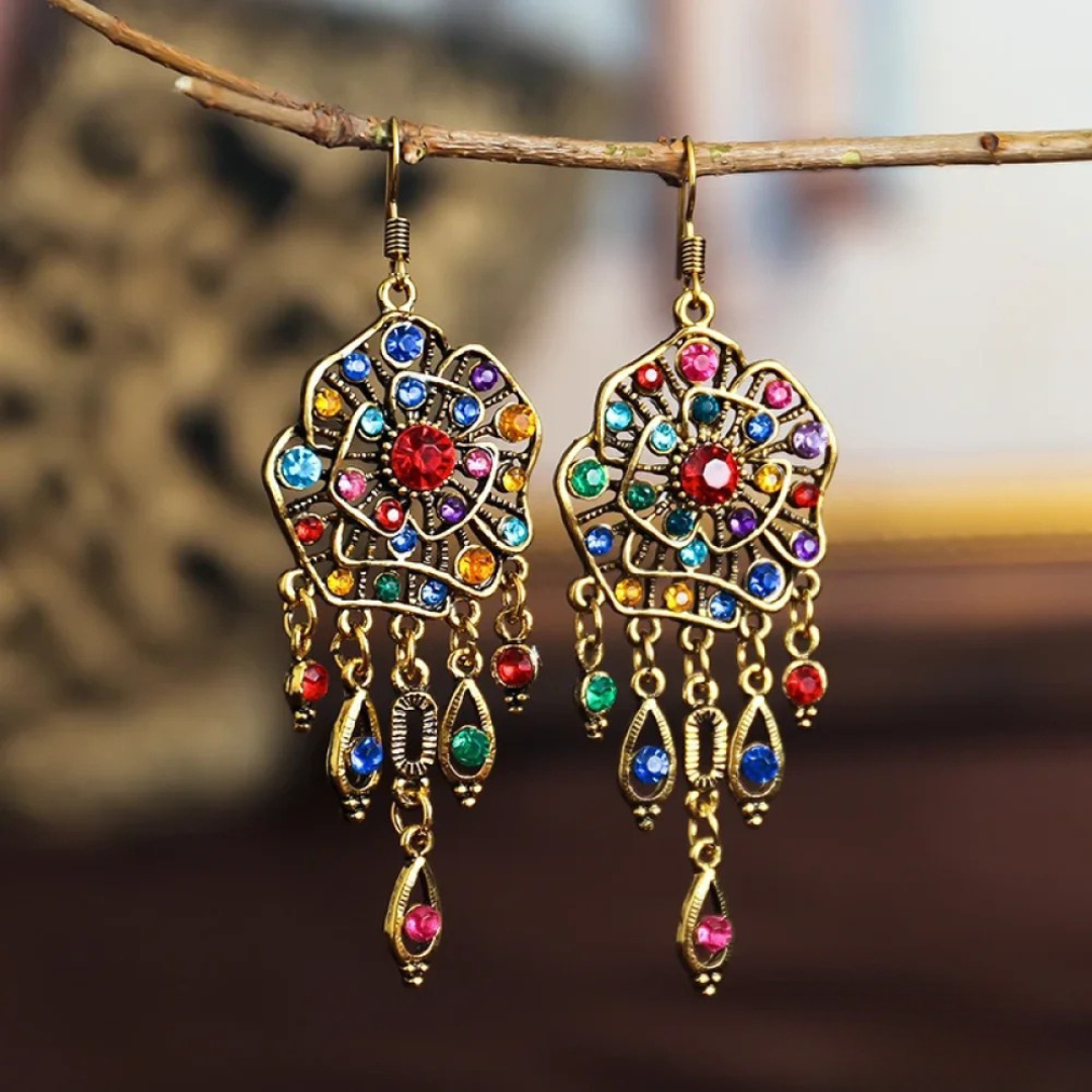 Bunte Mandala Vintage Ohrringe
