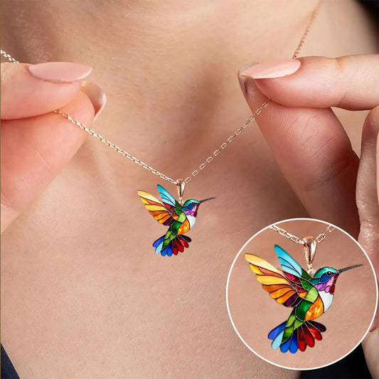 Schöne Kolibri-Halskette mit Bonus-Ohrringen – Angebot für kurze Zeit