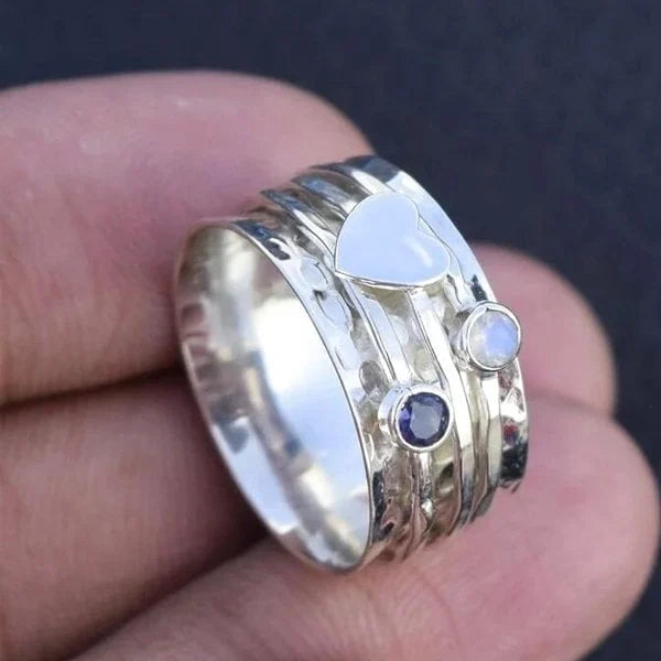 Anello girevole a forma di cuore fatto a mano