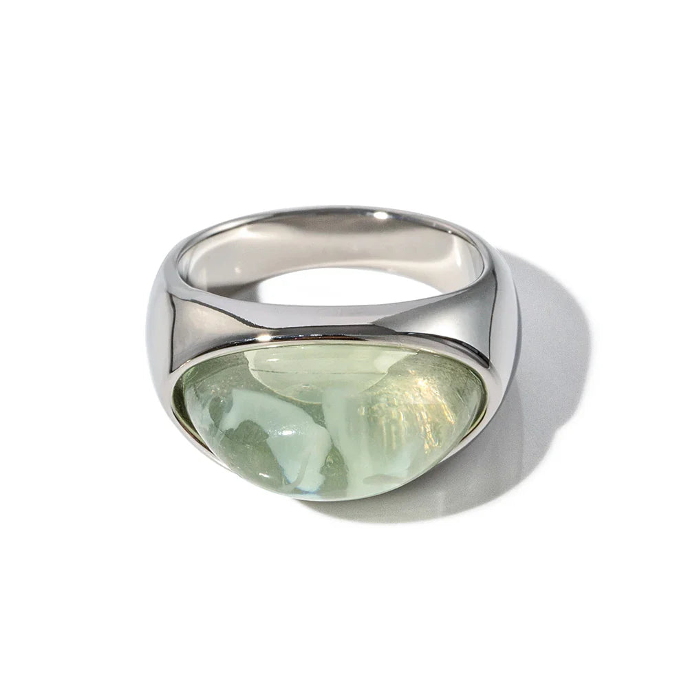 Chunky Halb-Edelstein-Dome-Ringe