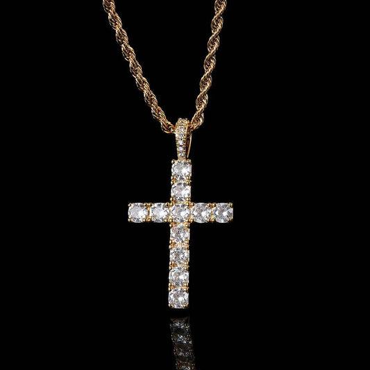 Elegante klassische Goldkreuz-Halskette