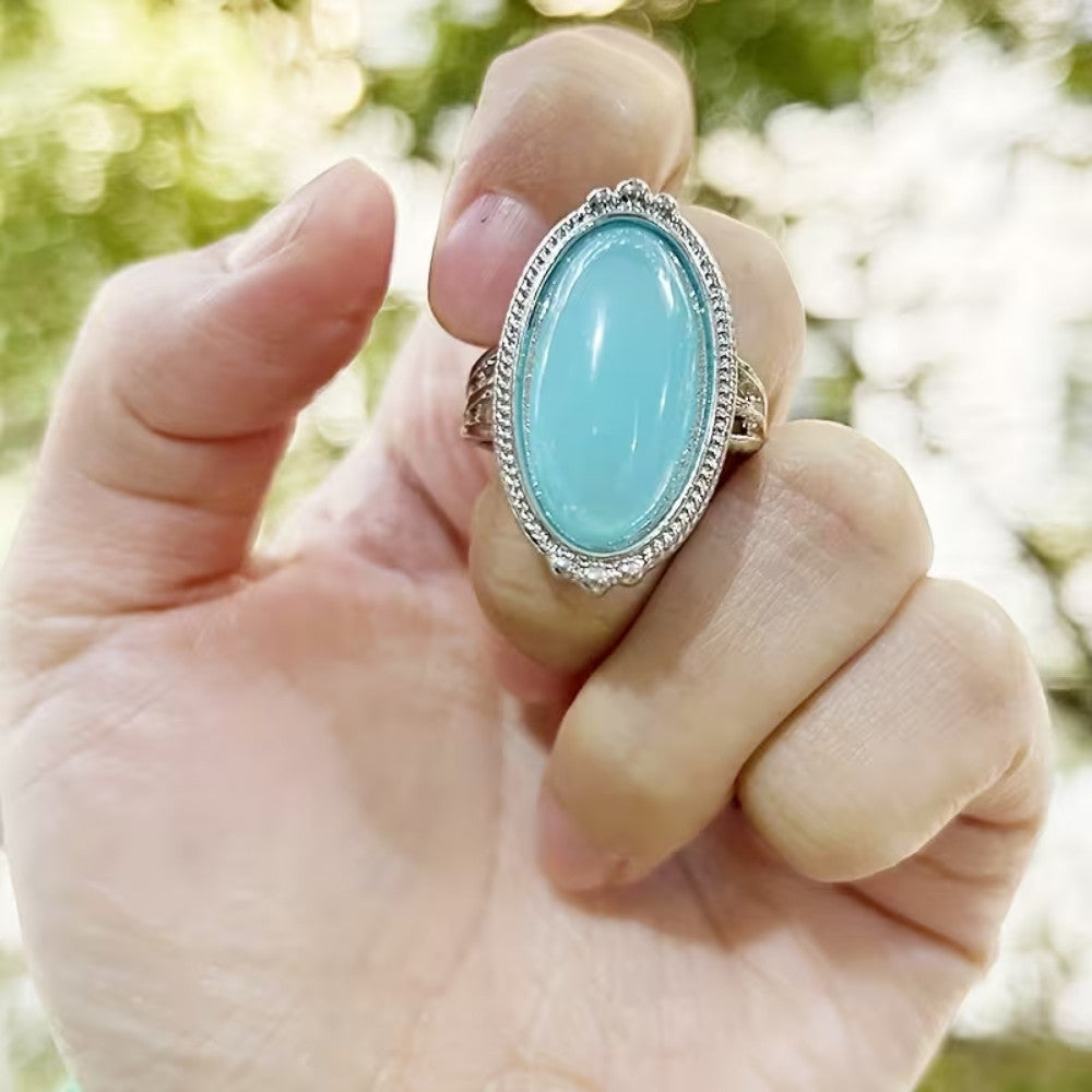 Vintage Sterling Silber Türkis Statement Ring