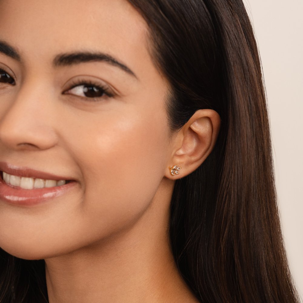 Kristallblatt Ohrstecker