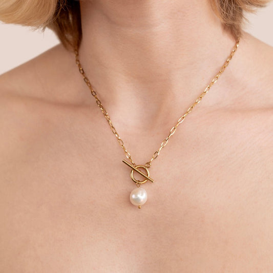 Eva Süßwasserperlen Goldkette