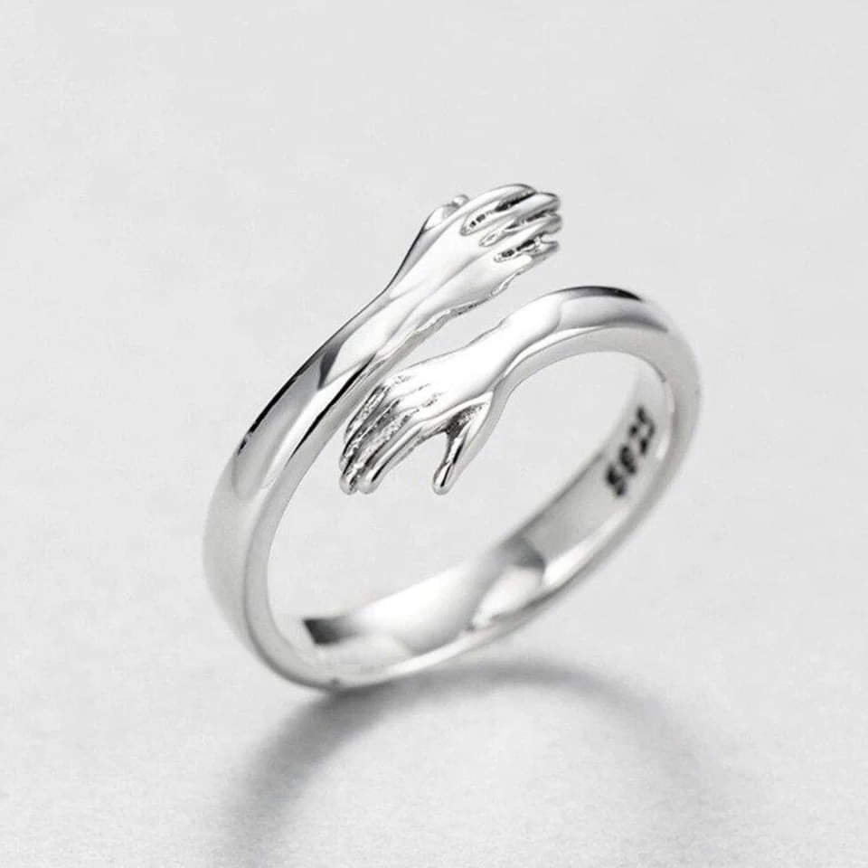 Verstellbarer Silber-Hug-Ring