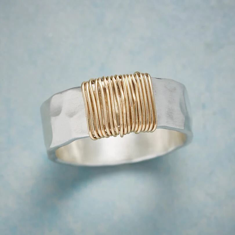 Vintage Gold-Draht Silberring