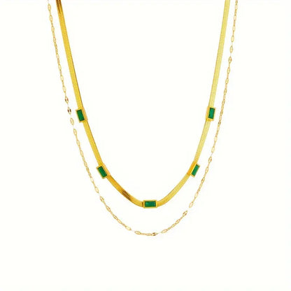 Sorella Gem Doppel-Layer Retro Gold Halskette