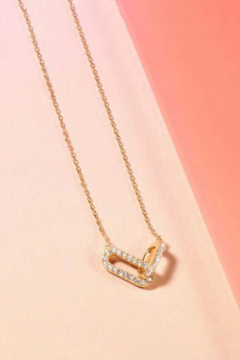 Doppelter Ovaler Knoten Anhänger Diamant Halskette
