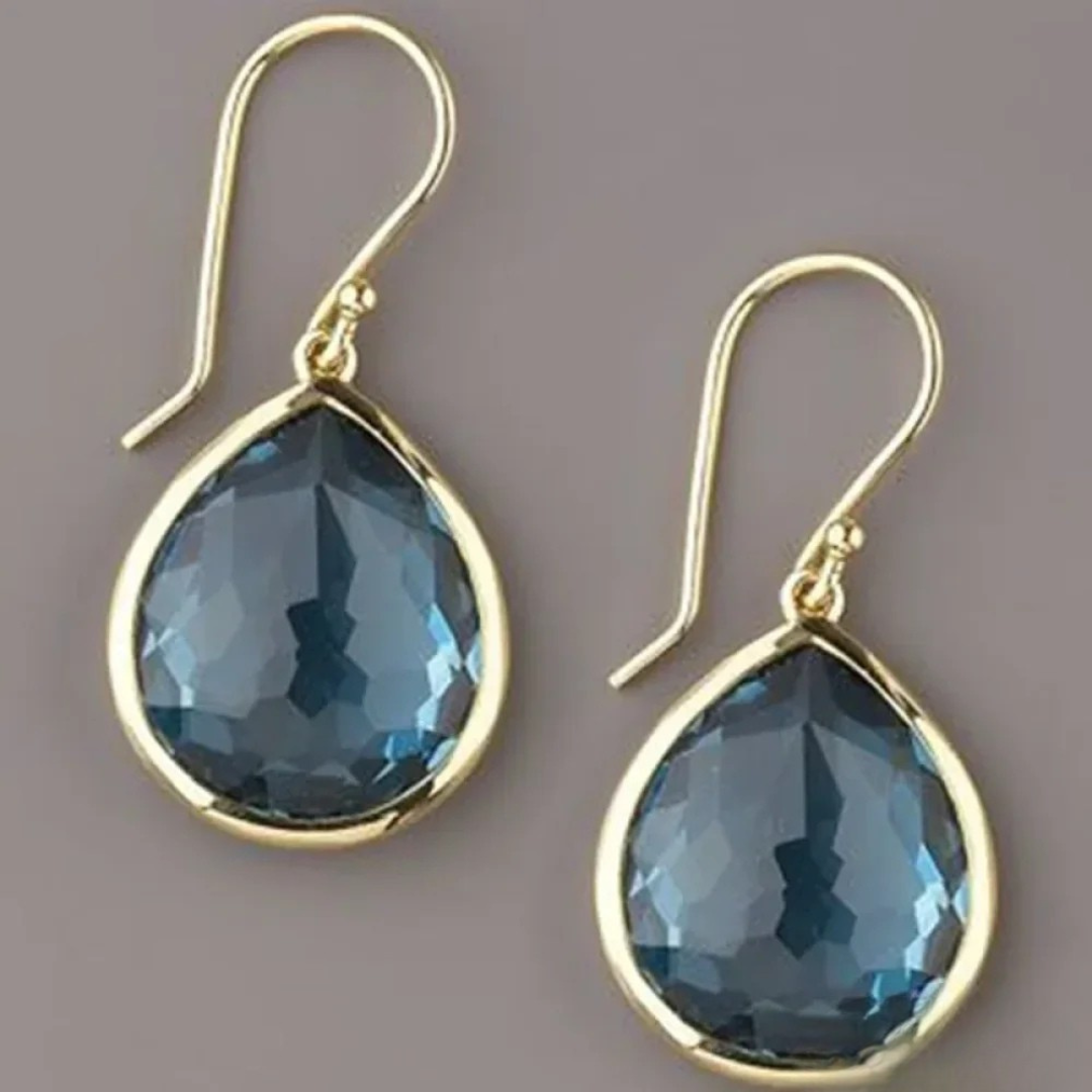 Blaue Kristall Retro Tropfen