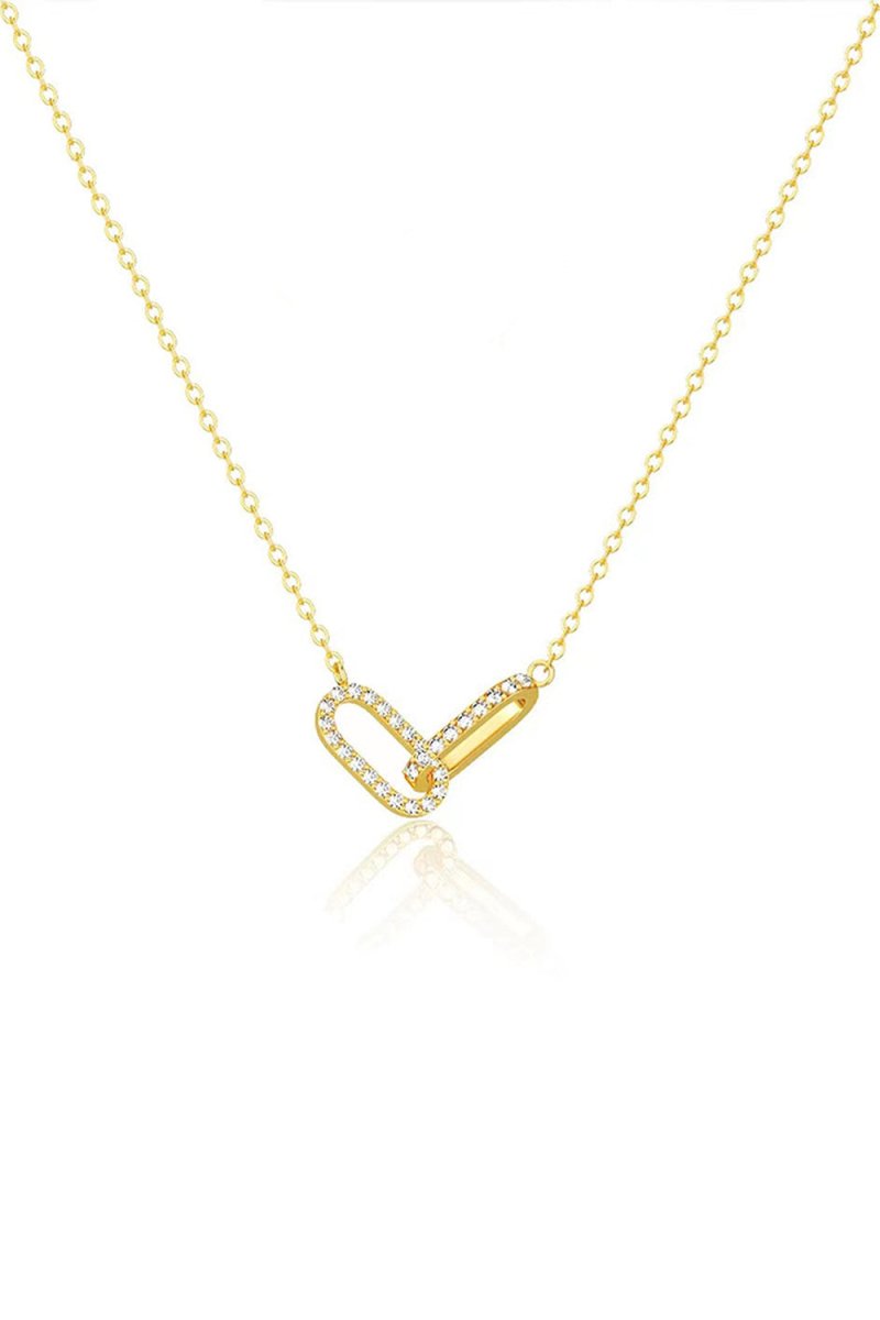 Doppelter Ovaler Knoten Anhänger Diamant Halskette
