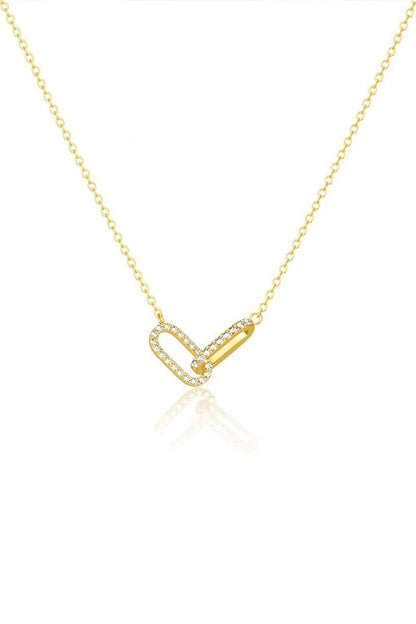 Doppelter Ovaler Knoten Anhänger Diamant Halskette