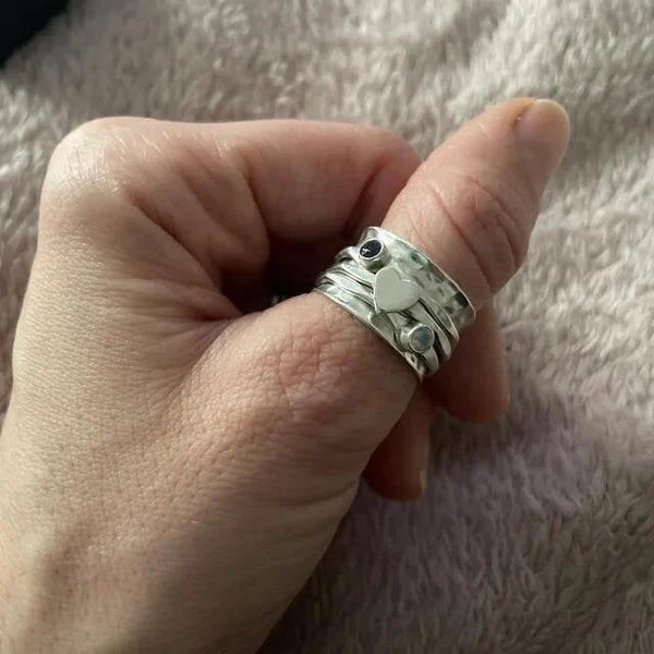 Anello girevole a forma di cuore fatto a mano 