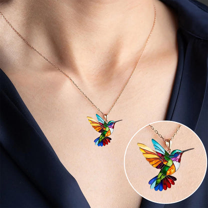 Schöne Kolibri-Halskette mit Bonus-Ohrringen – Angebot für kurze Zeit