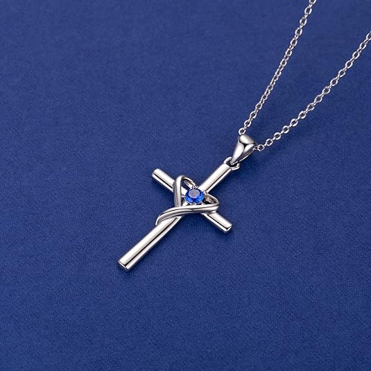 Saphir Kreuz Halskette