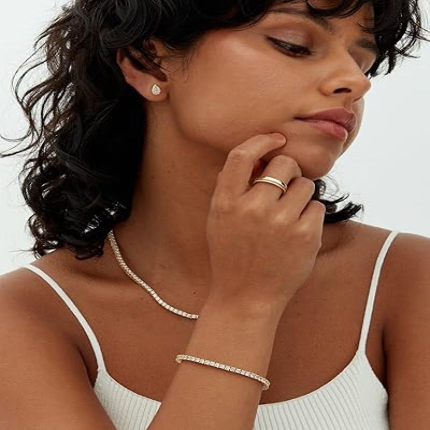 Elegantes klassisches Gold-Tennisarmband