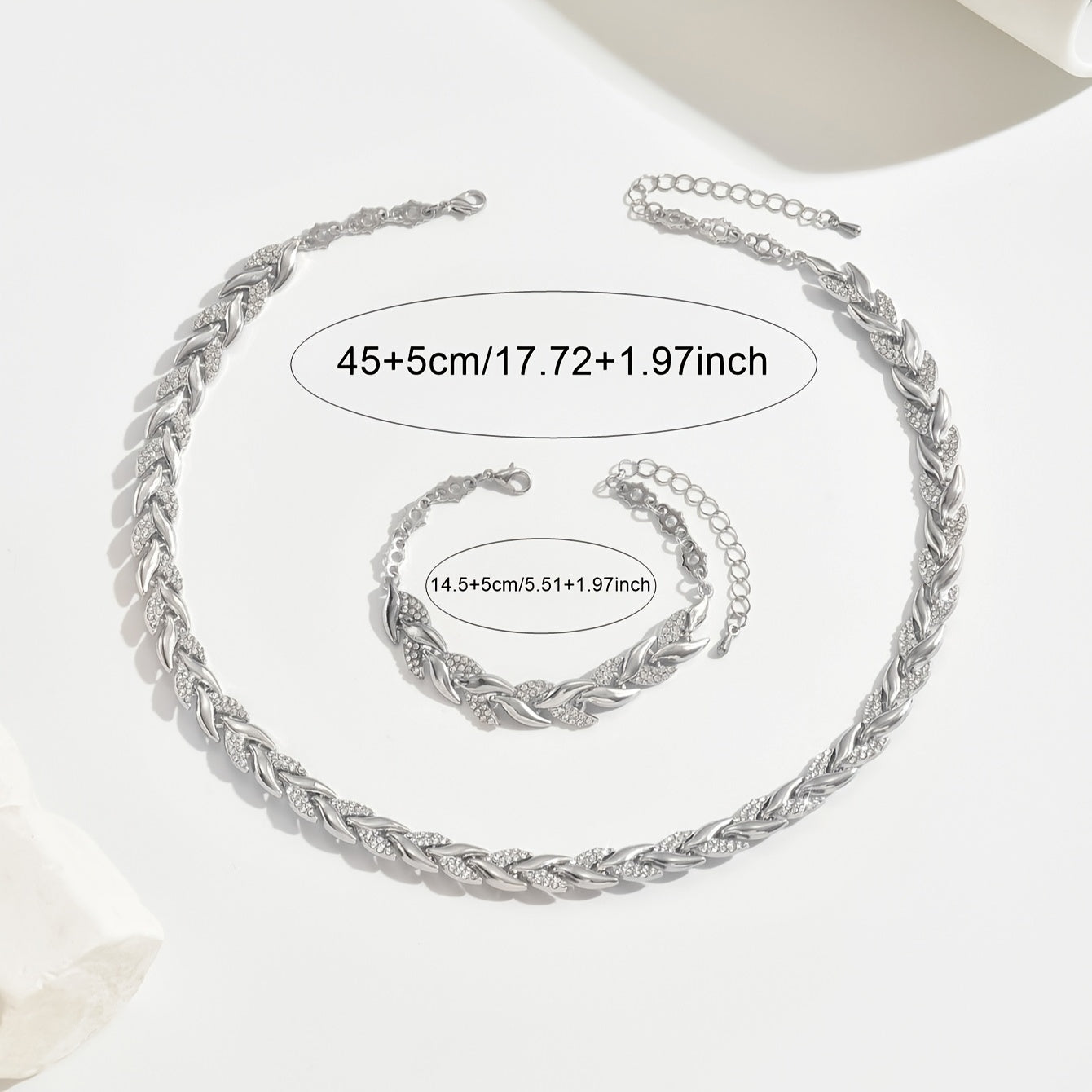 Elegantes Set aus Glas-Rhinestone im Fischschwanz-Design