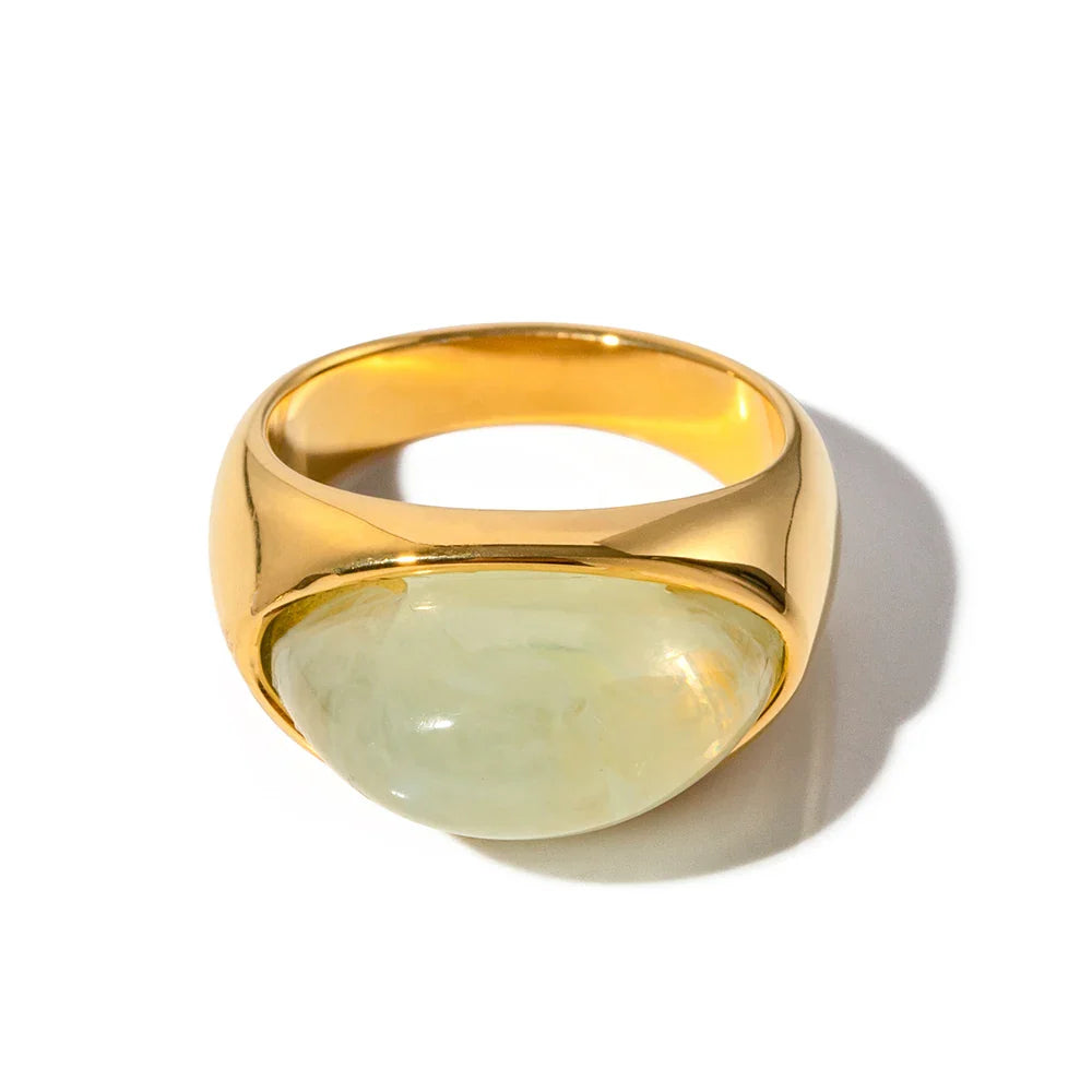 Chunky Halb-Edelstein-Dome-Ringe