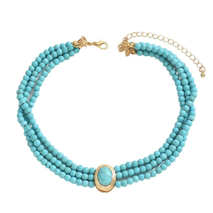 Elegante Vintage Türkis Perlenkette