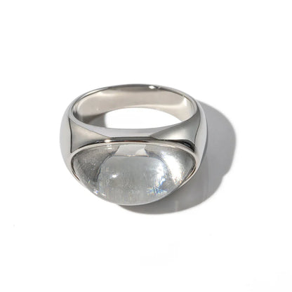 Chunky Halb-Edelstein-Dome-Ringe