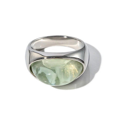 Chunky Halb-Edelstein-Dome-Ringe
