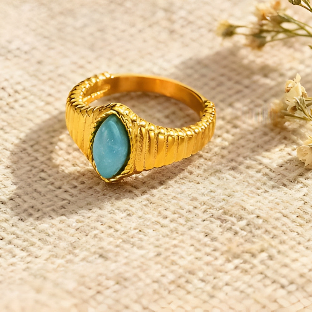 Gold Opal Stein Funkelring