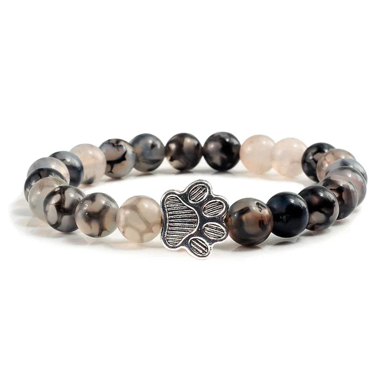 Perlen-Pfotenarmband – Naturstein-Design