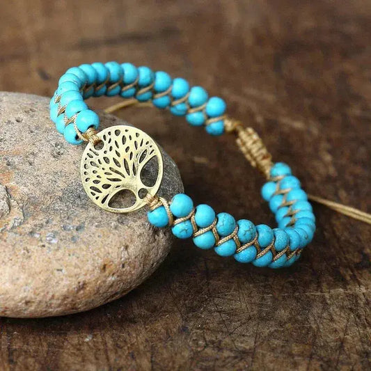 Armband Baum des Lebens Handgemacht Türkisstein