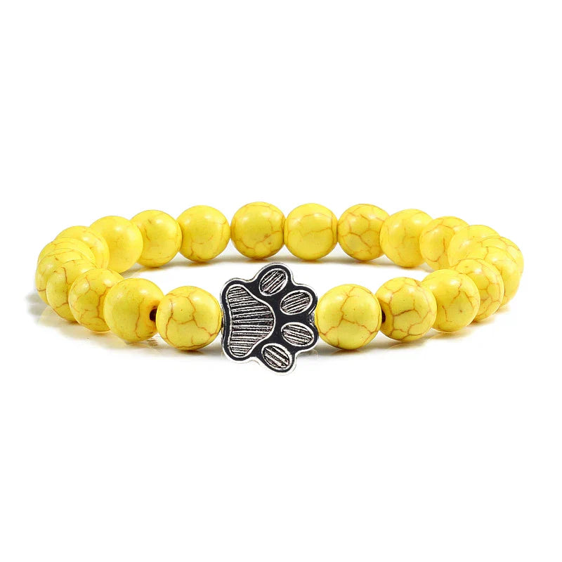 Perlen-Pfotenarmband – Naturstein-Design