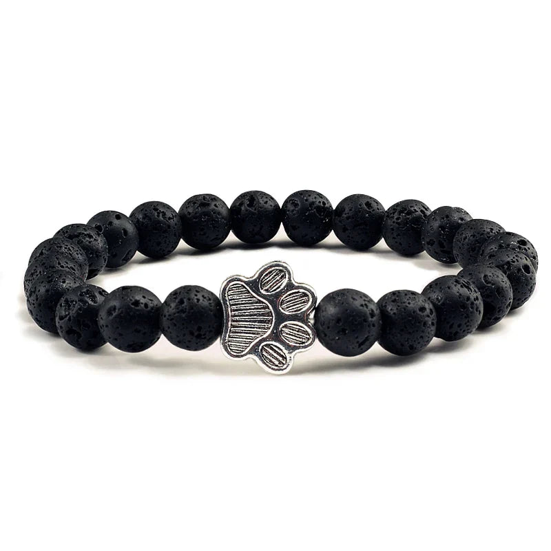 Perlen-Pfotenarmband – Naturstein-Design