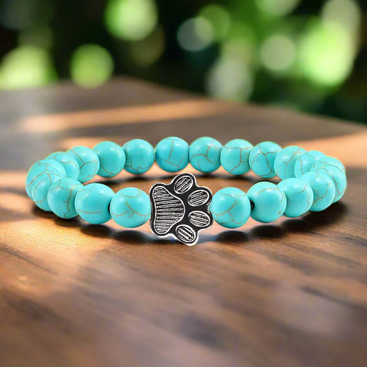 Perlen-Pfotenarmband – Naturstein-Design