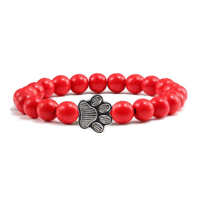 Perlen-Pfotenarmband – Naturstein-Design