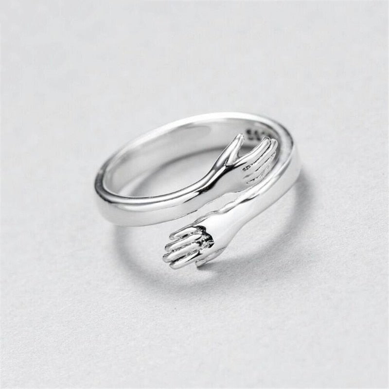 Verstellbarer Silber-Hug-Ring