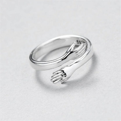 Verstellbarer Silber-Hug-Ring