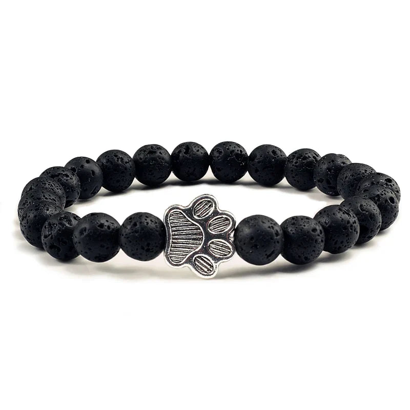 Perlen-Pfotenarmband – Naturstein-Design