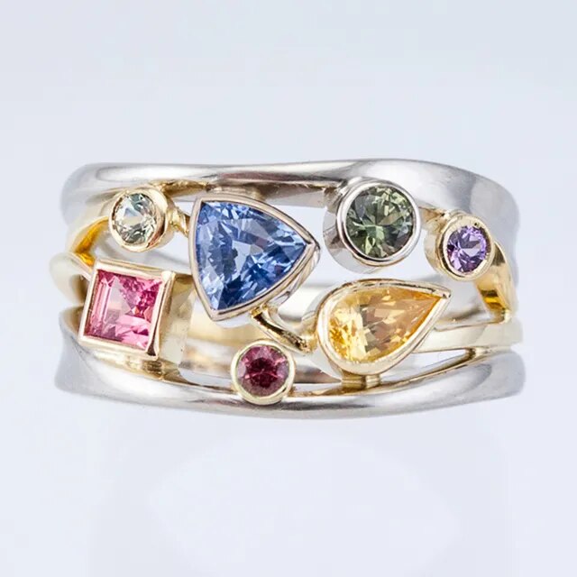 Vintage Farbiger Zirkonia Ring