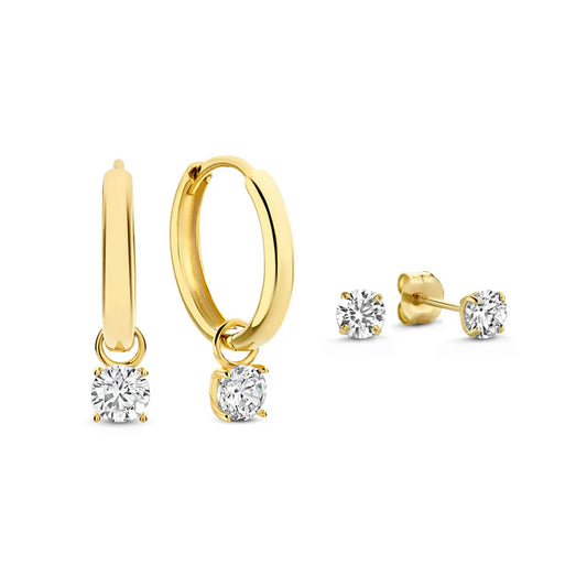 Elegantes Goldstein Ohrringe Set