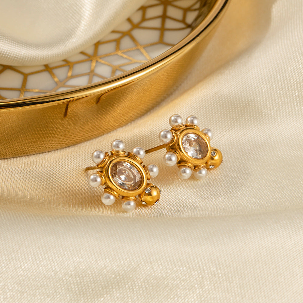 Elegante Goldperlen Ohrringe