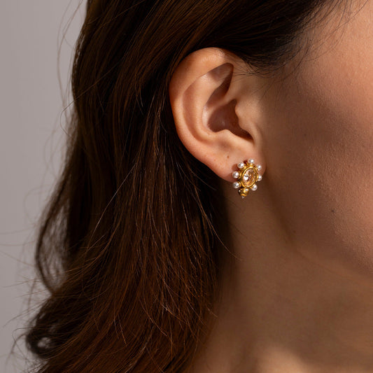 Elegante Goldperlen Ohrringe