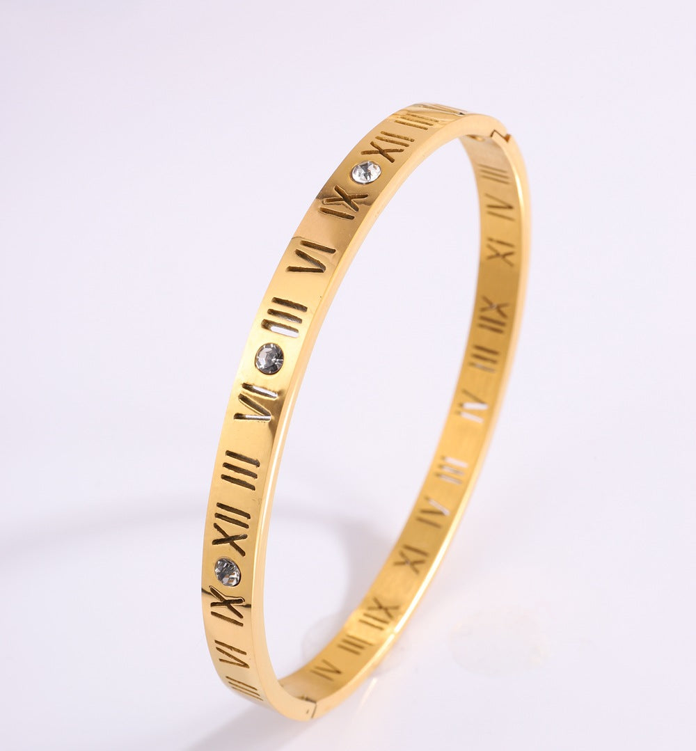Römische Ziffern Titanarmband
