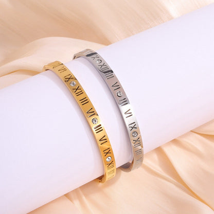 Römische Ziffern Titanarmband