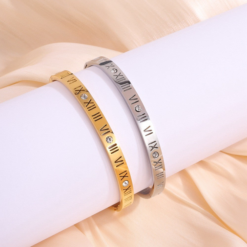 Römische Ziffern Titanarmband