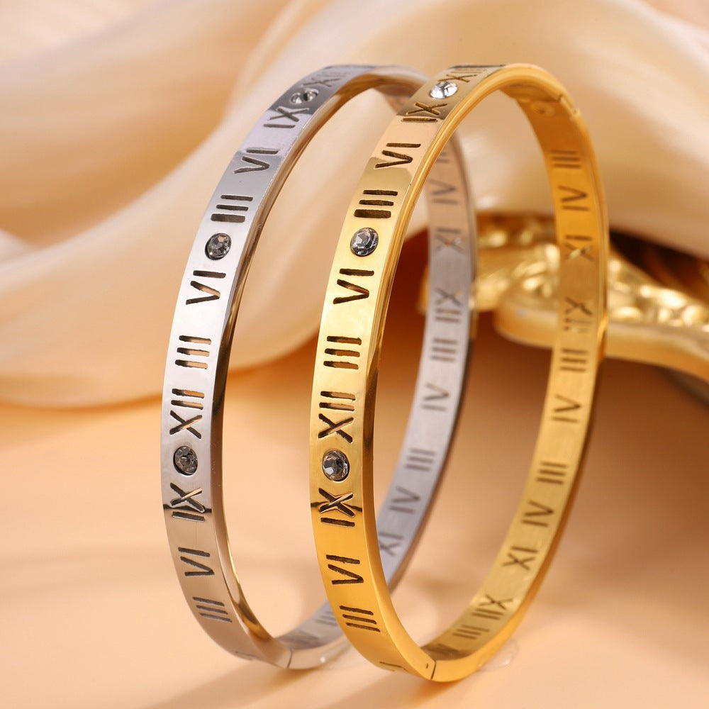Römische Ziffern Titanarmband