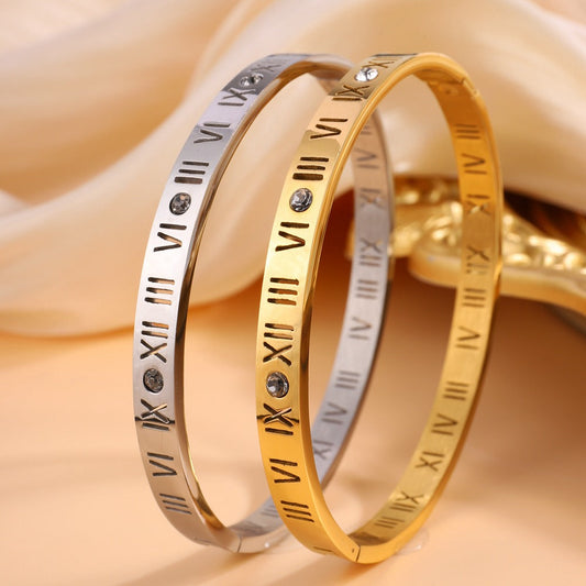 Römische Ziffern Titanarmband