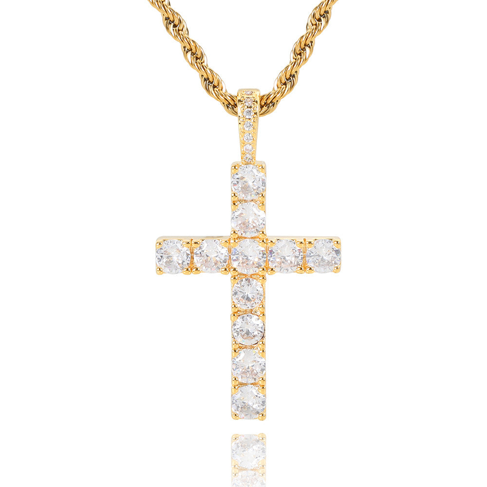 Elegante klassische Goldkreuz-Halskette