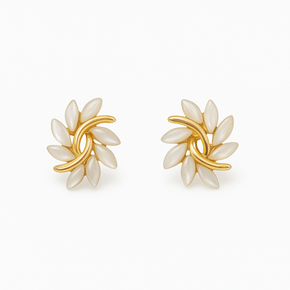 Goldene Weiße Opal Ohrringe