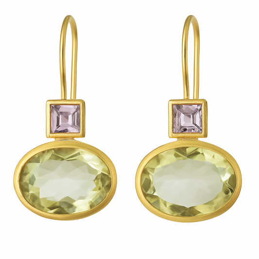Retro Grünes Kristall Ohrringe
