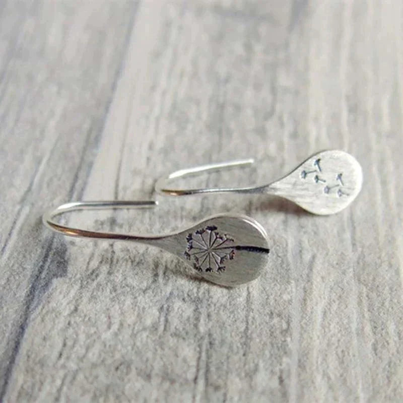Vintage Silber Blumen Ohrringe