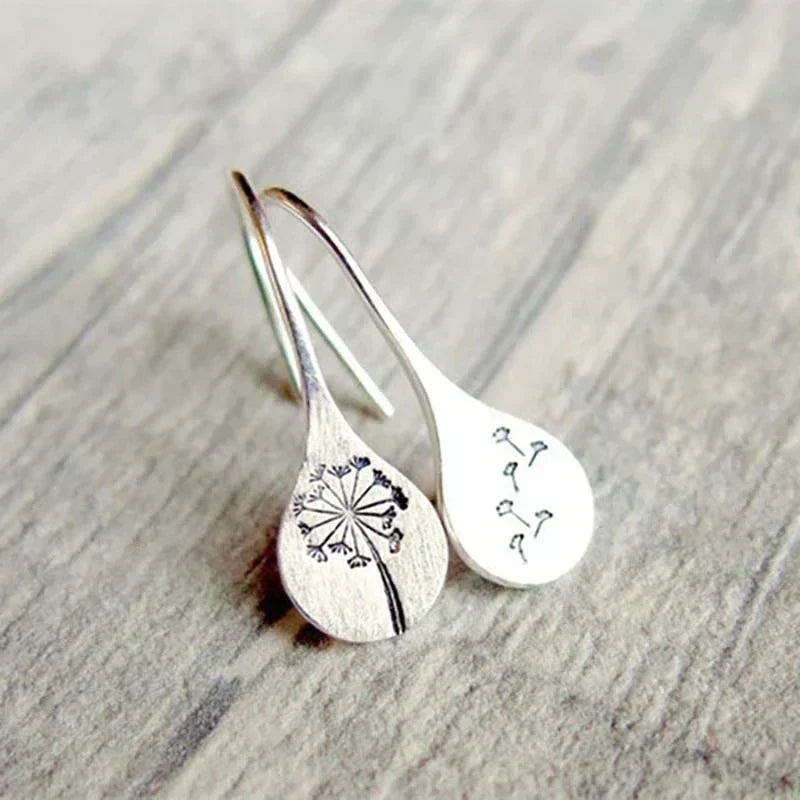Vintage Silber Blumen Ohrringe