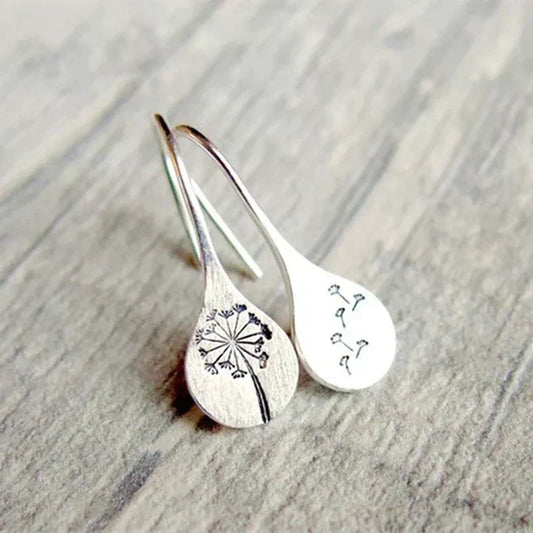 Vintage Silber Blumen Ohrringe