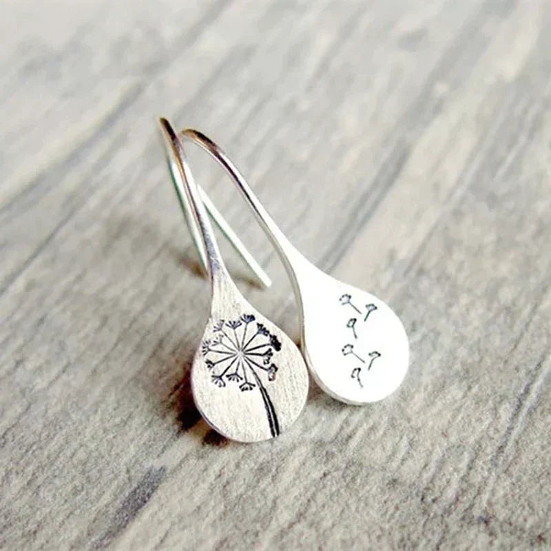 Vintage Silber Blumen Ohrringe